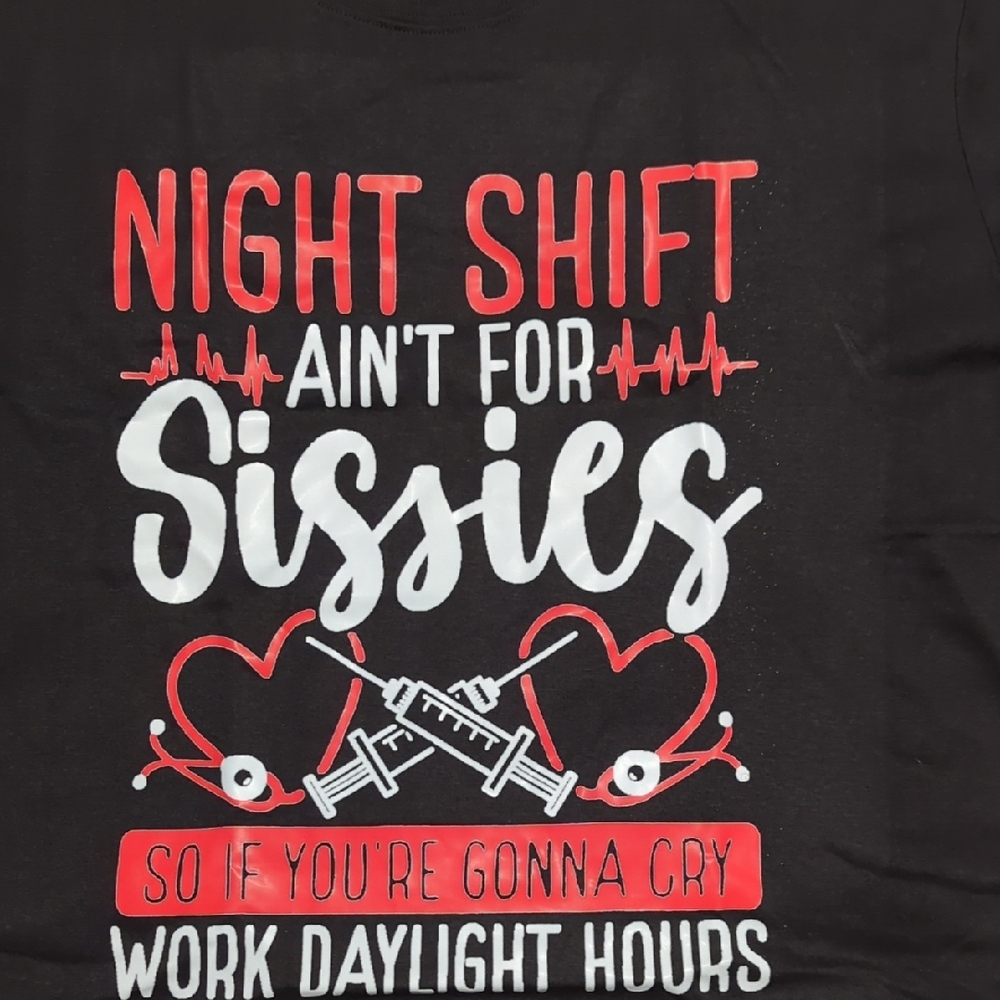 Unisex Bold Night Shift Tee - Black and Red